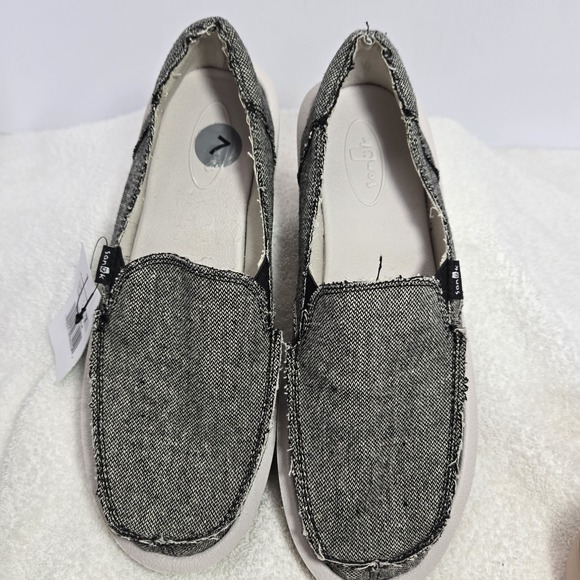 Sanuk Womens Size 7 Donna Rocker Slip On Shoes 1107449 Black Hemp Walking - Picture 14 of 16